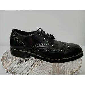 HUSH PUPPIES Black Leather Oxford Shoes - HPO Flex - Men's Size 9